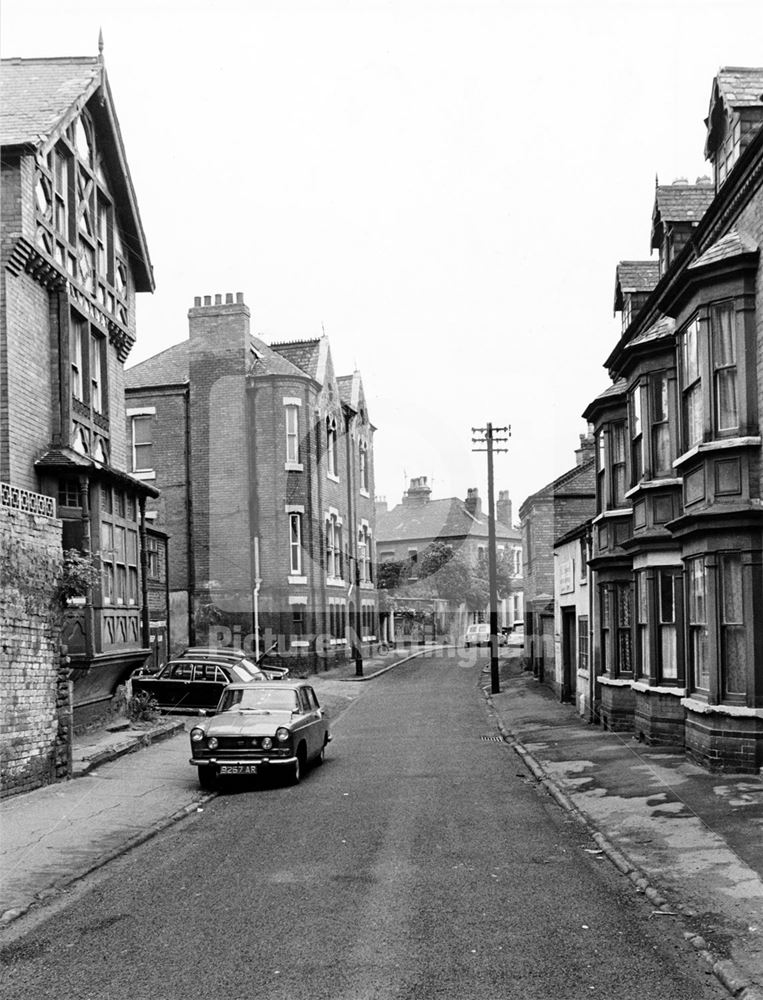 Castle Street from Sneinton Hollows, Sneinton, Nottingham, 1974