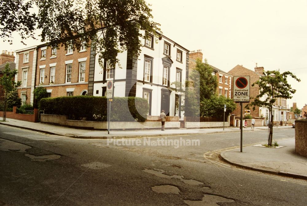 Colville Street looking north east from Addison Street, 1985