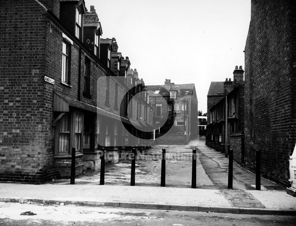 Agnes Villas looking west towards Woodborough Road.