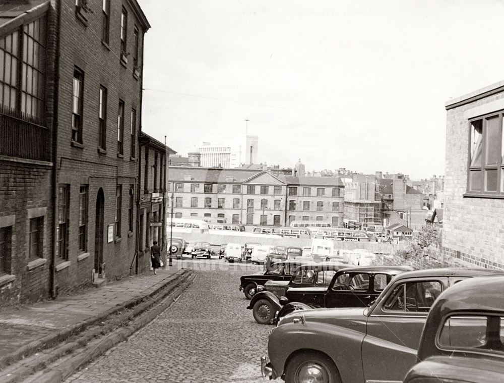 Amberley Street looking east to what is now Maid Marian Way from Postern Street