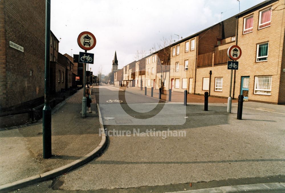 Arkwright Walk looking north from Muskham Street.