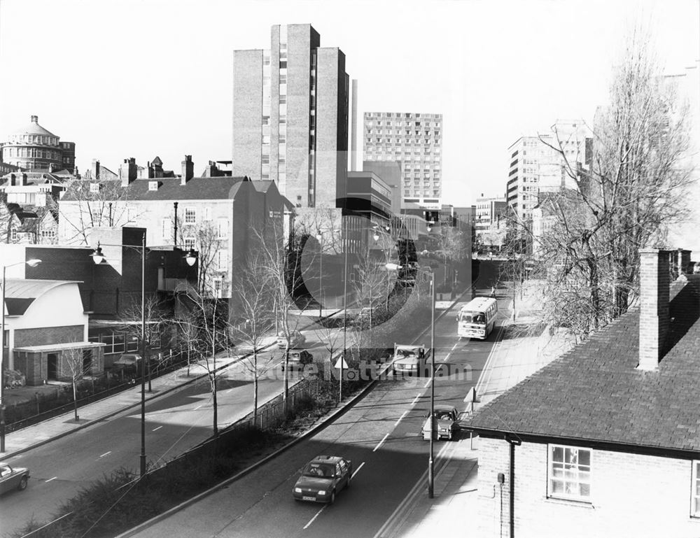 Maid Marian Way Looking North, Nottingham, 1988