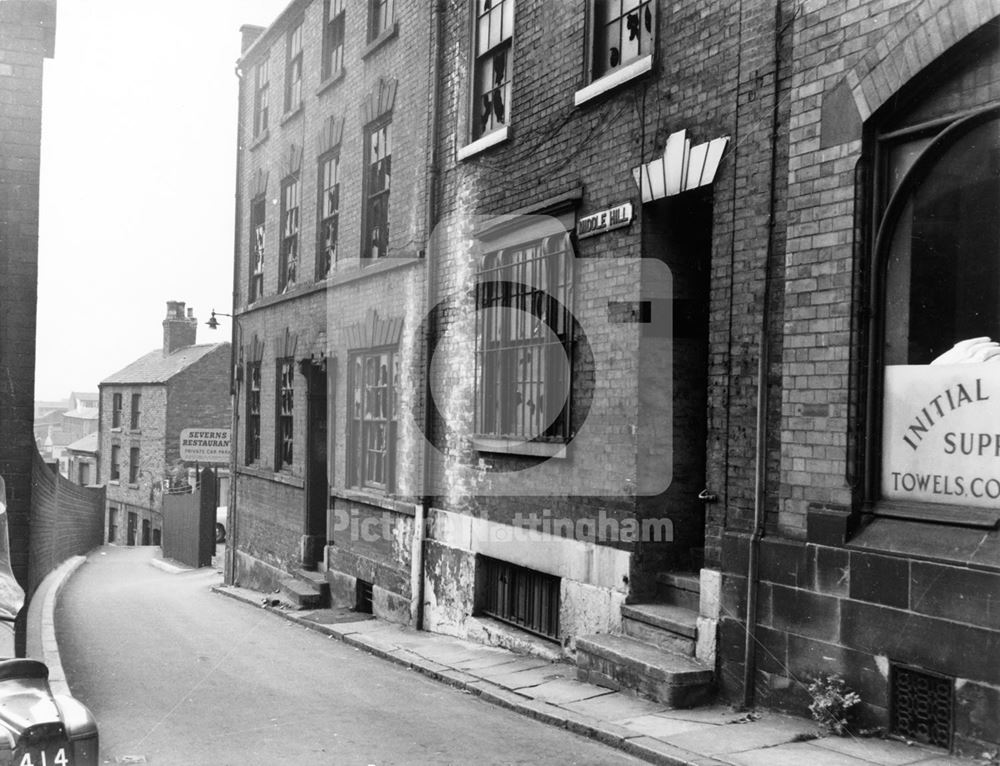 Middle Hill, Lace Market, Nottingham, 1963