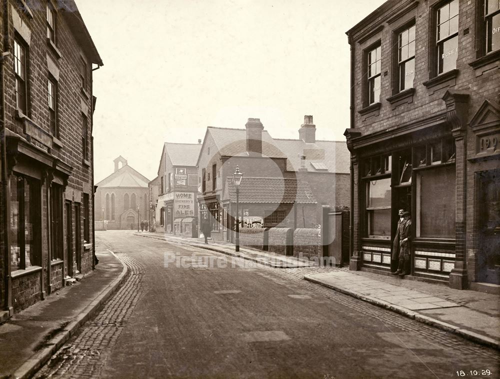 Main Street prior to widening, Bulwell, 1929