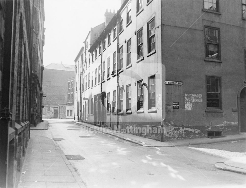 St. Mary's Gate from St. Mary's Place, Lace Market, Nottingham, 1958