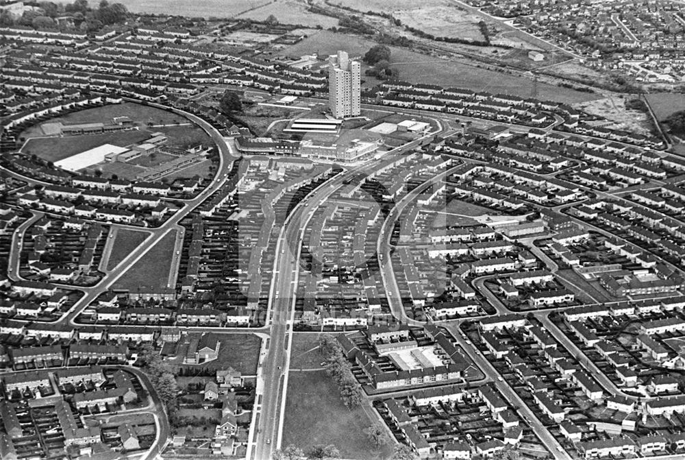 Aerial view of houses on Clifton Council Housing Estate