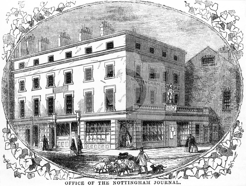 Nottingham Journal Offices, Pelham Street, Nottingham, c 1857