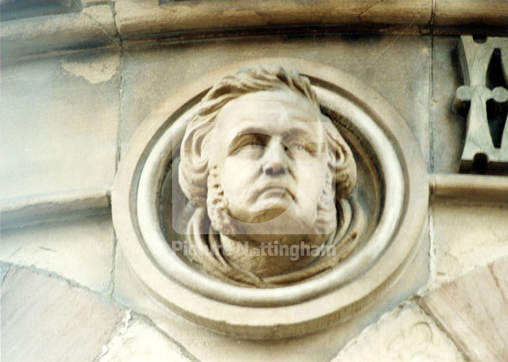 Carving of John Bright on the Express Building