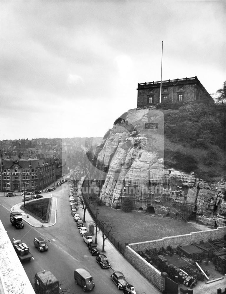 Nottingham Castle, viewed from the south-east 1958