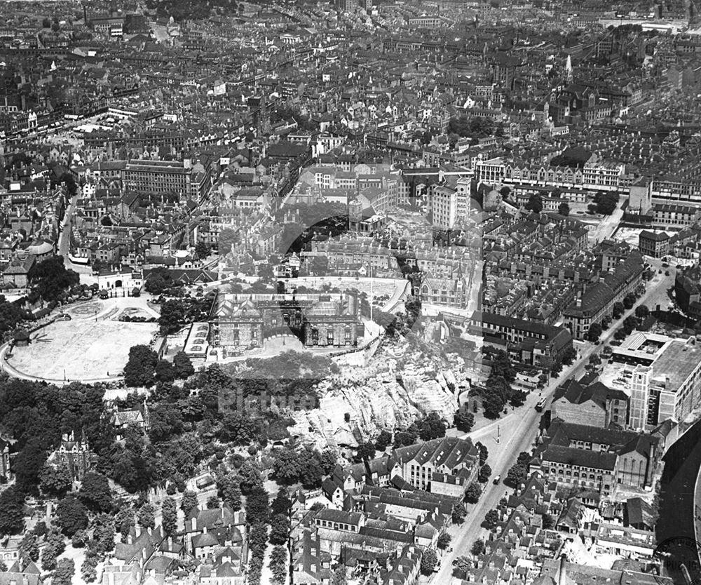 Nottingham Castle, Aerial view from the west 1921