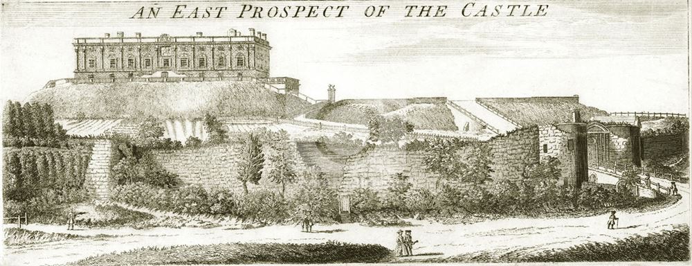 Nottingham Castle viewed from the east c 1750