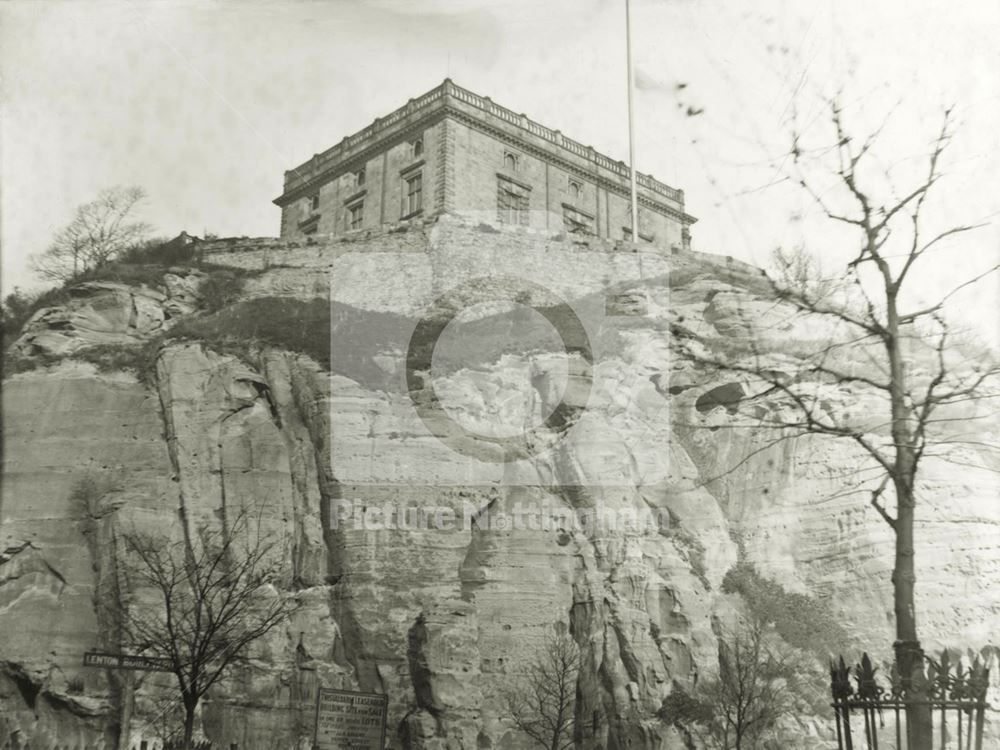 Nottingham Castle, viewed from the south c 1895