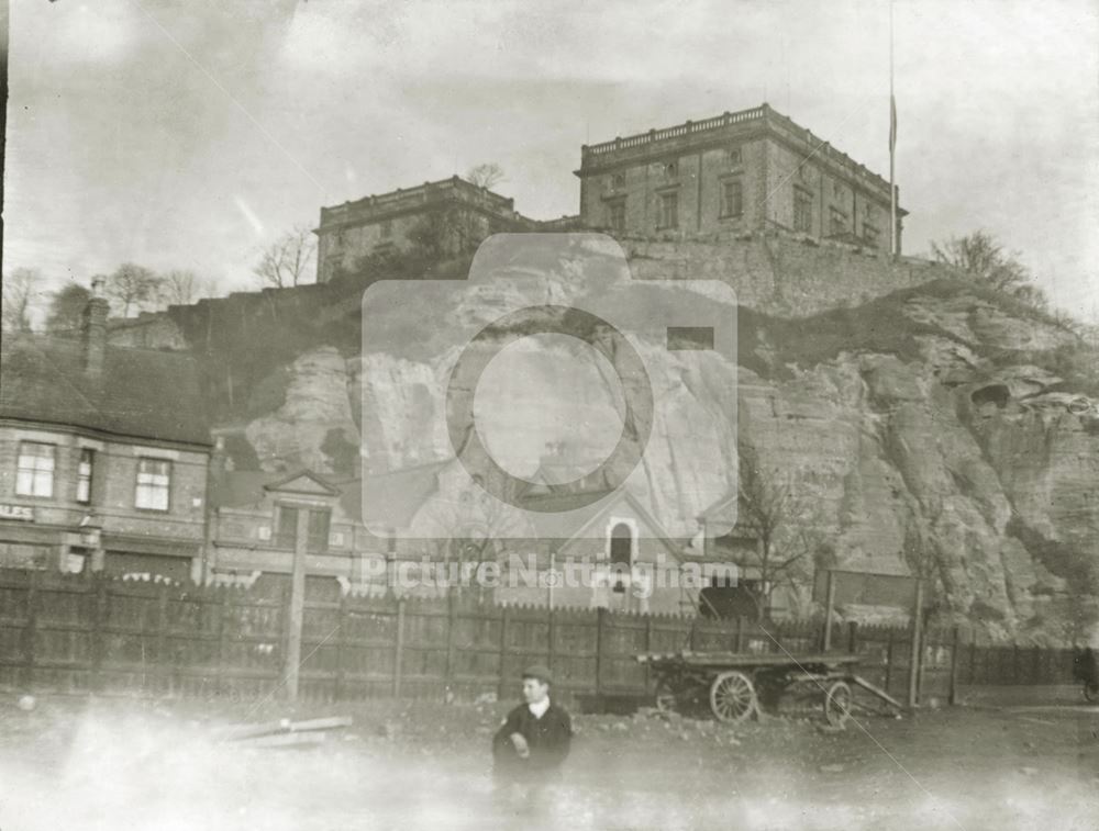 Nottingham Castle, viewed from the south-west c 1895