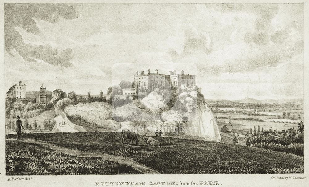 Nottingham Castle viewed from the North-west c 1800-30 ?