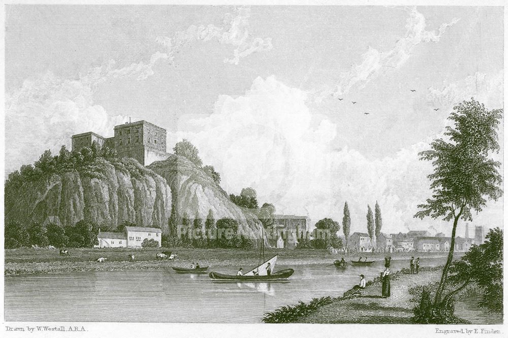 Nottingham Castle and River Leen viewed from the south-west 1832