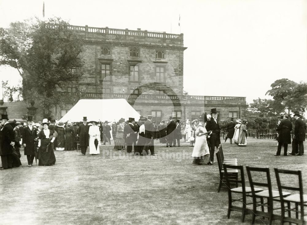 Nottingham Castle after restoration, Garden Party, c 1890-1900's ?