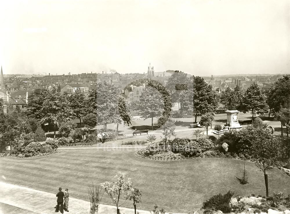 Nottingham Castle grounds, east side 1929