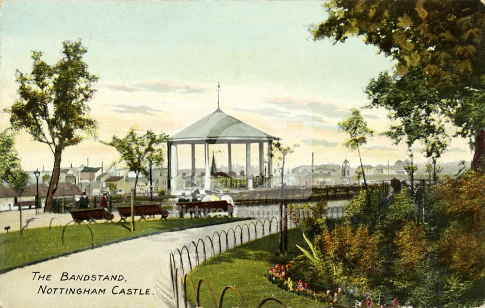 Nottingham Castle grounds, The bandstand c 1910