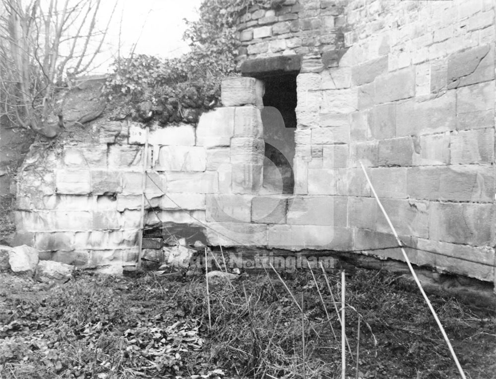 Nottingham Castle grounds, Remains of Richard's Tower 1965