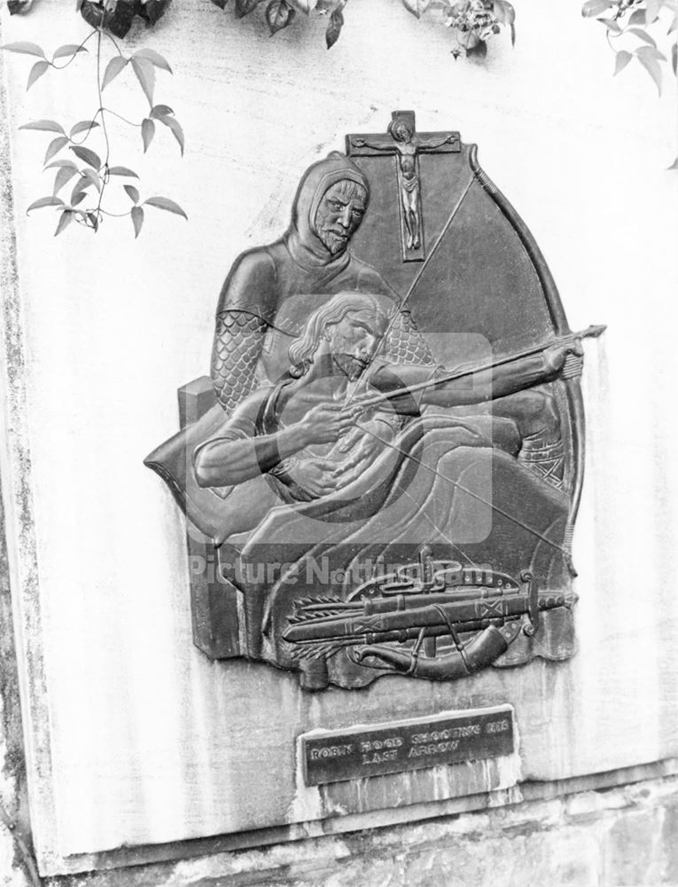 Nottingham Castle grounds, Robin Hood Garden, Plaque No 4. 1969