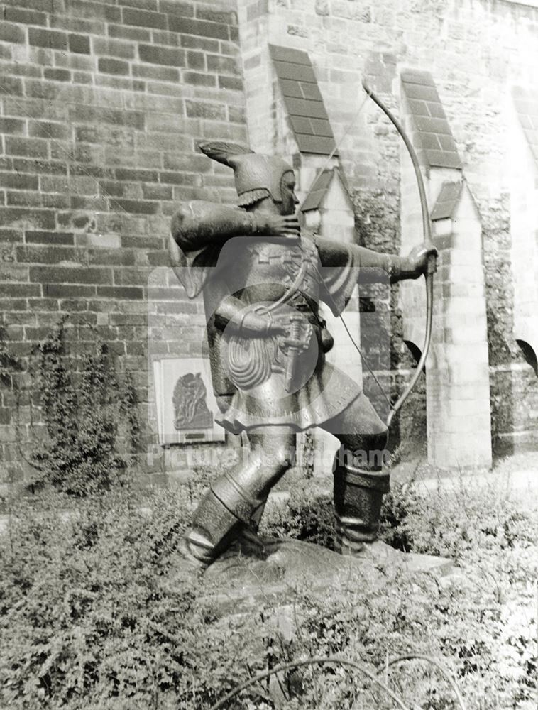 Nottingham Castle grounds, Robin Hood statue 1958