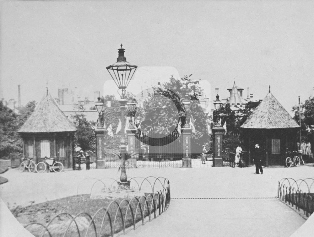 Nottingham Castle Entrance Gates, Lenton Road c 1895