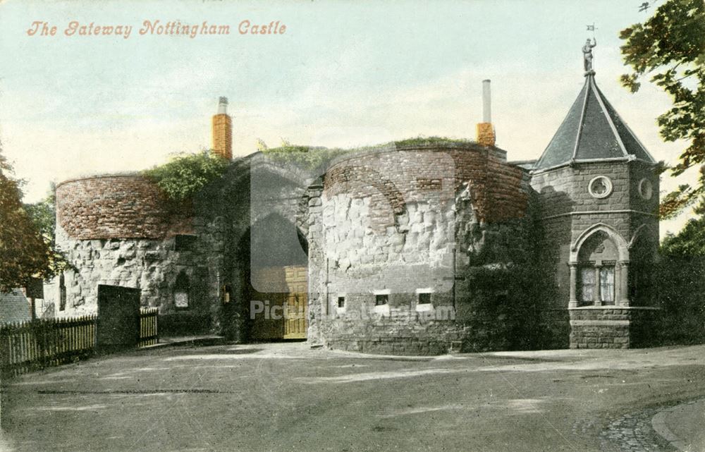 Nottingham Castle grounds, The Gateway before the 1908 restoration