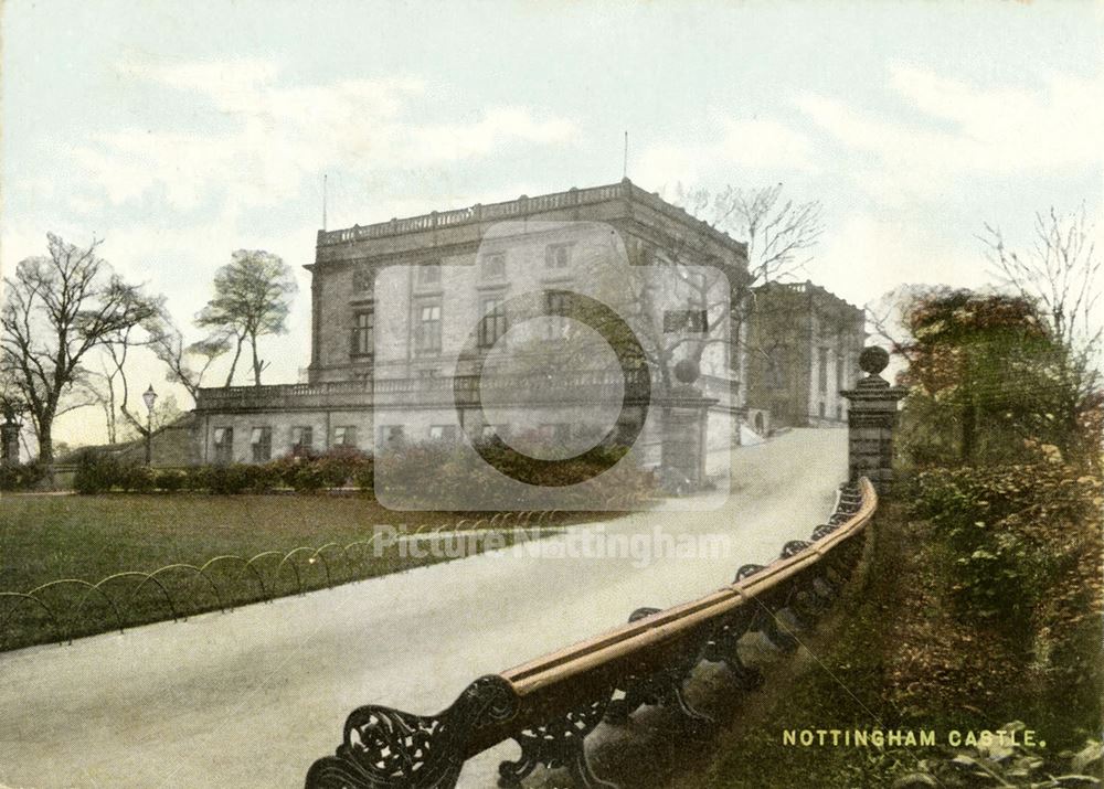 Nottingham Castle north and west fronts from the castle grounds