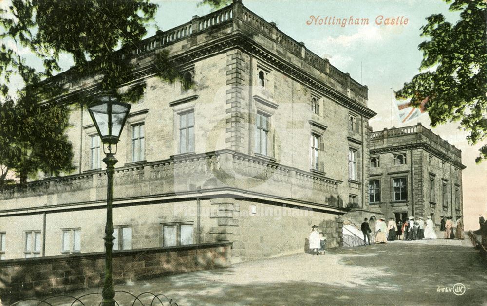 Nottingham Castle north and west fronts from the castle grounds