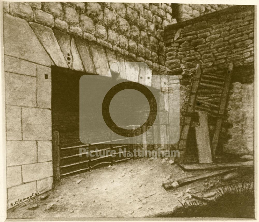 Nottingham Castle, Old Kitchens Fireplace, 19th century