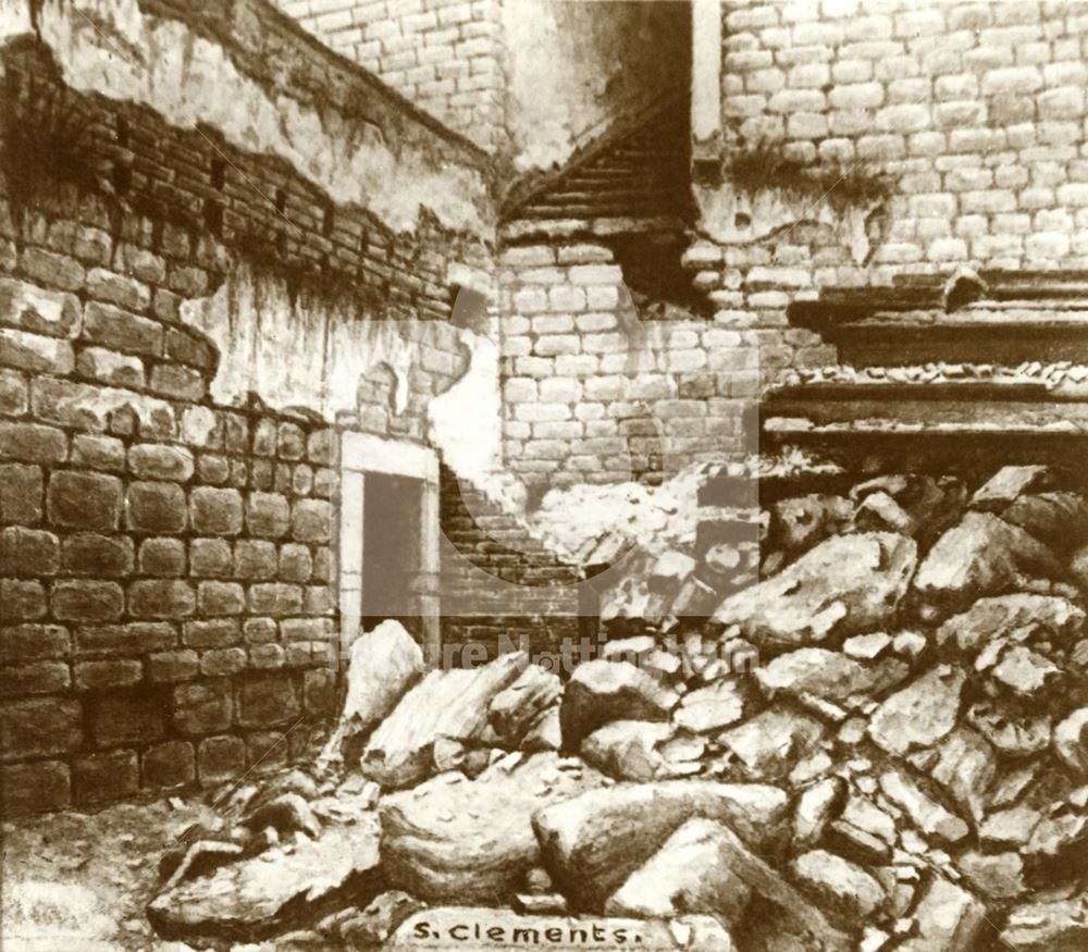 Nottingham Castle, Old Kitchens staircase leading up from the kitchen, 19th century