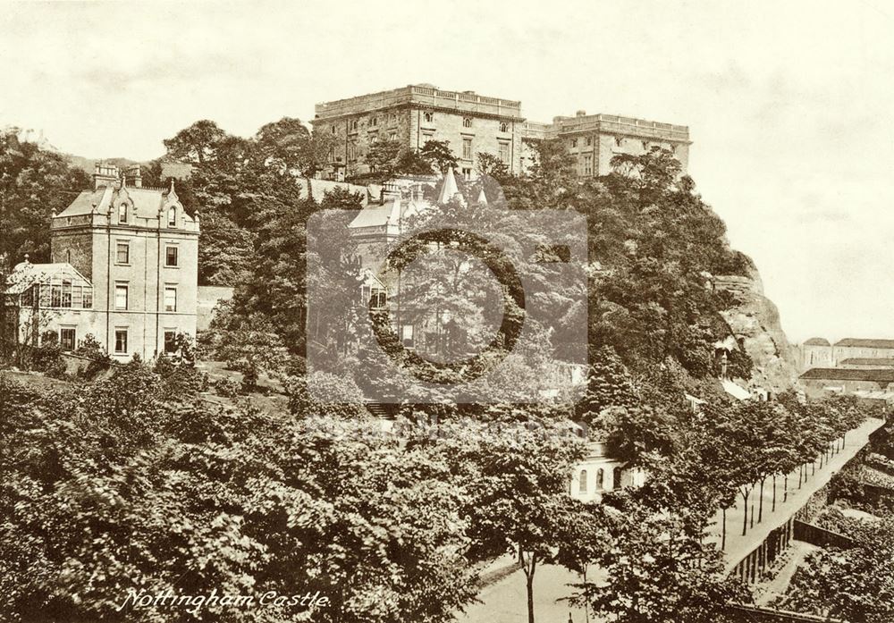 Nottingham Castle north and west fronts from the Park c 1910 ?