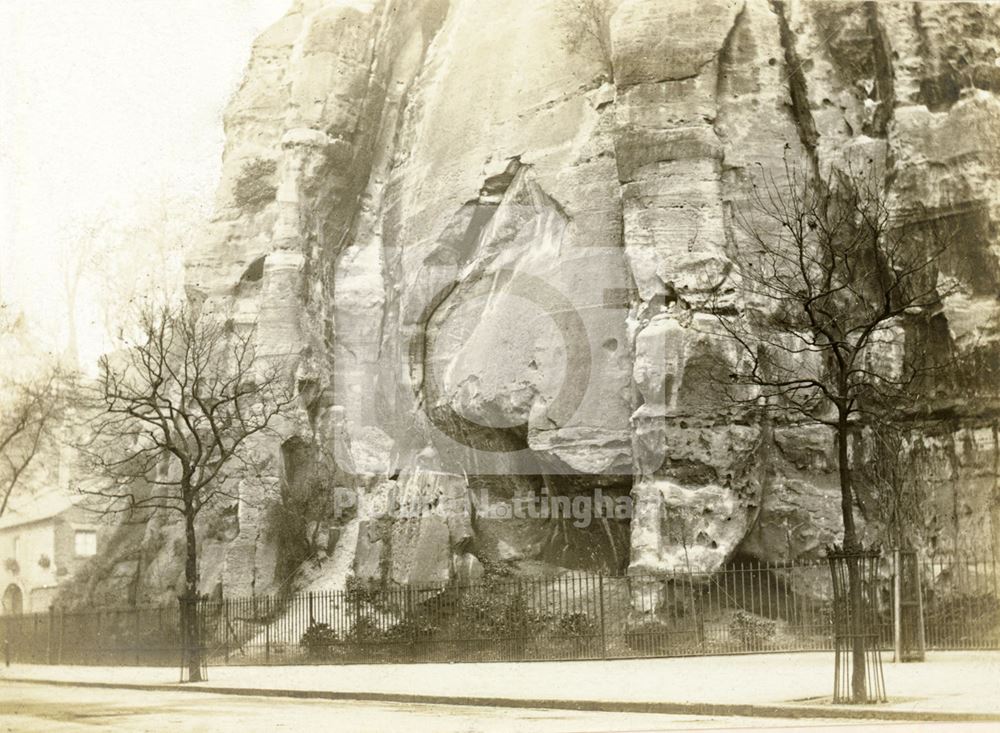 Nottingham Castle Rock from the south 1910