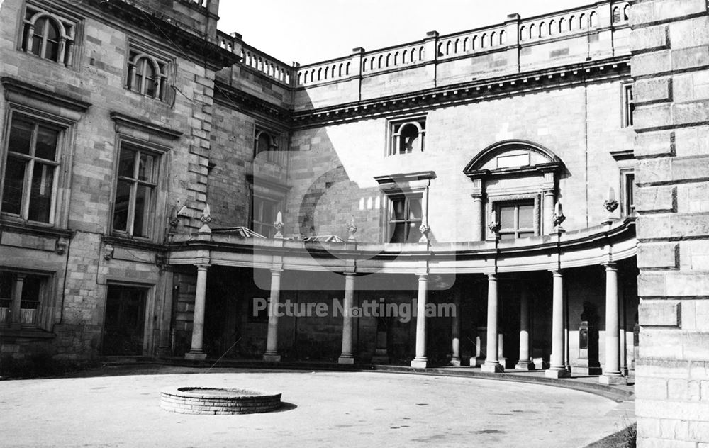 Nottingham Castle west side and colonnaded entrance 1975