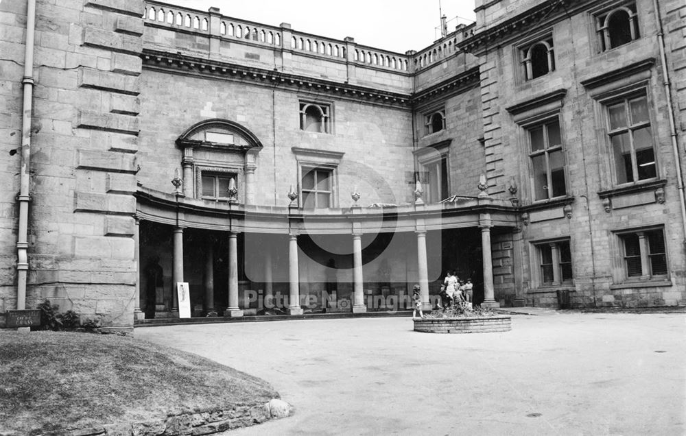 Nottingham Castle west side and colonnaded entrance 1975