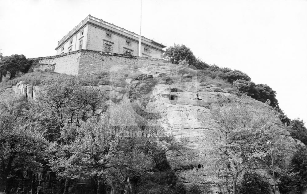 Nottingham Castle south side and Castle Rock 1975