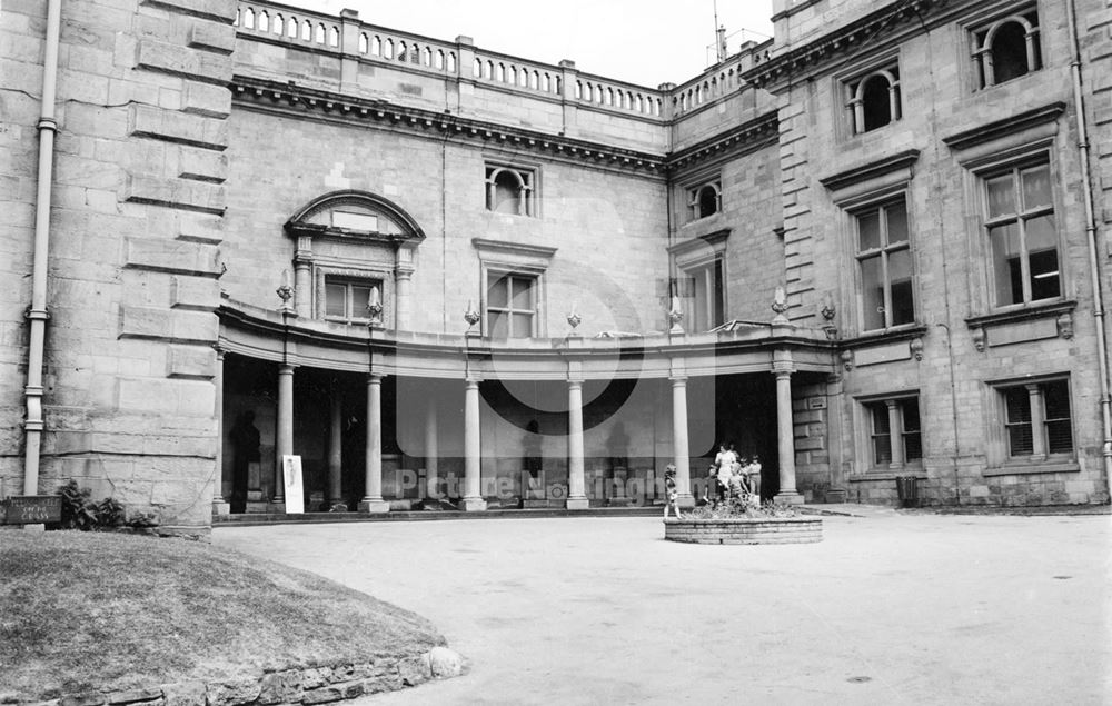 Nottingham Castle west side and colonnaded entrance 1975