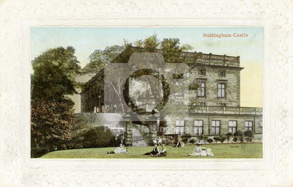 Nottingham Castle north and east fronts from the castle grounds