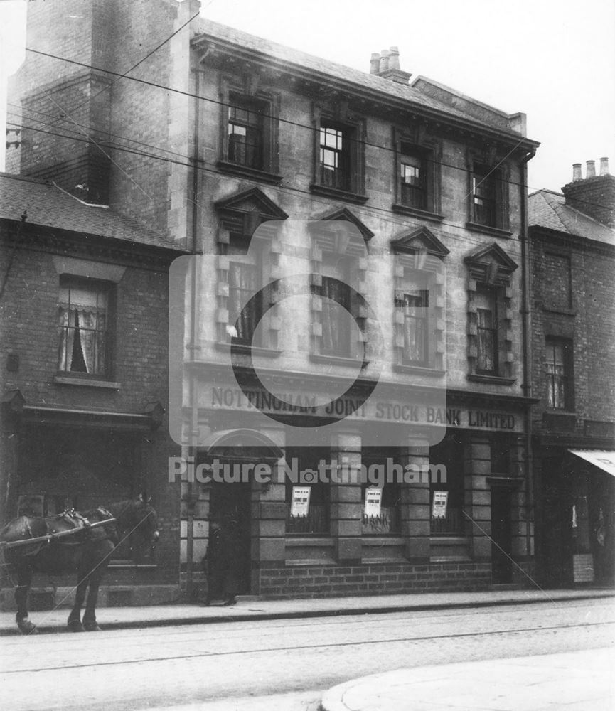 Nottingham Joint Stock Bank Ltd. Arkwright Street, Nottingham, Meadows 1906