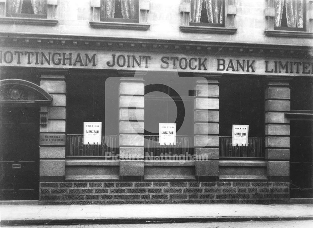 Nottingham Joint Stock Bank Ltd. Arkwright Street, Nottingham, Meadows 1906