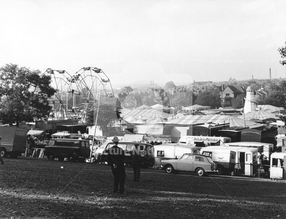 Goose Fair, view south towards Gregory Boulevard, Forest, 1961