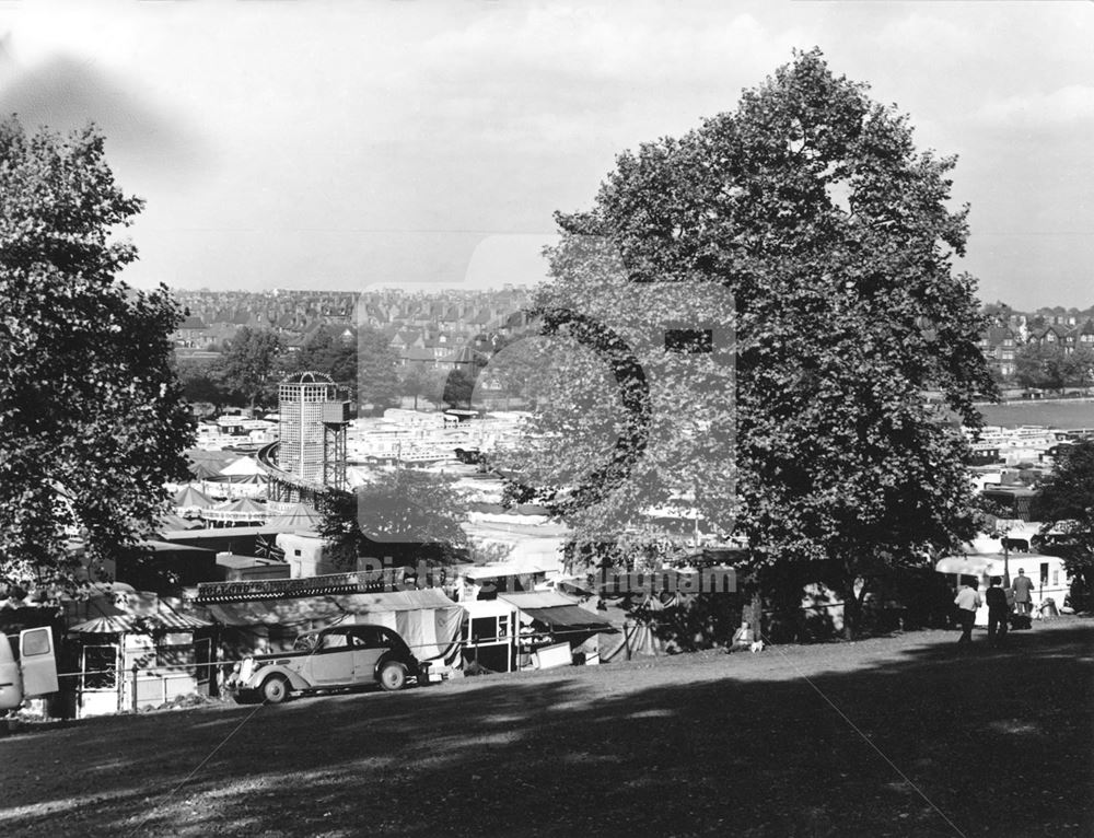 Goose Fair, view south towards Gregory Boulevard, Forest, 1961