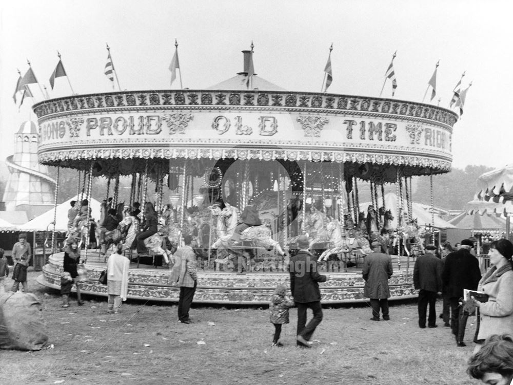 James Noyce's Galloping Horses Carousel ride, Goose Fair, Forest, 1973