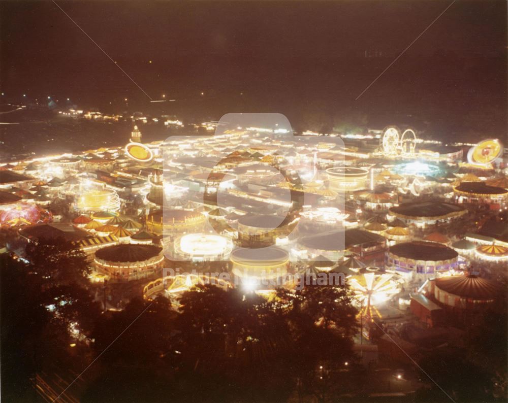 Goose Fair, General View at night from Hyson Green Flats, Forest, 1973