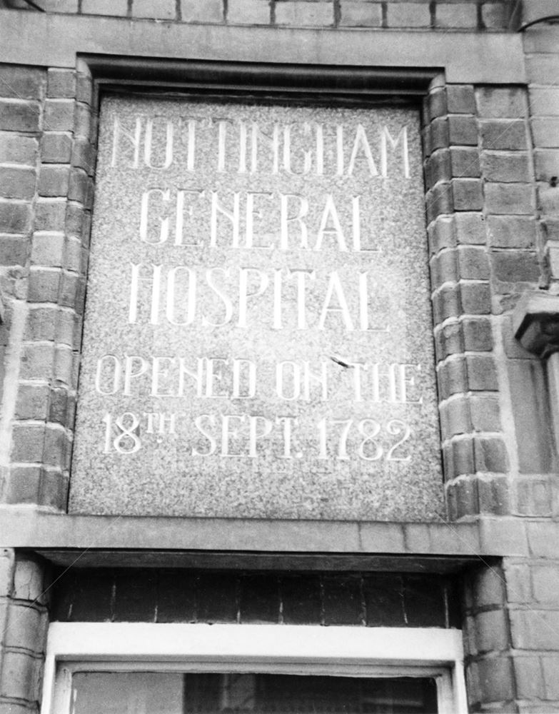 Nottingham General Hospital - Plaque