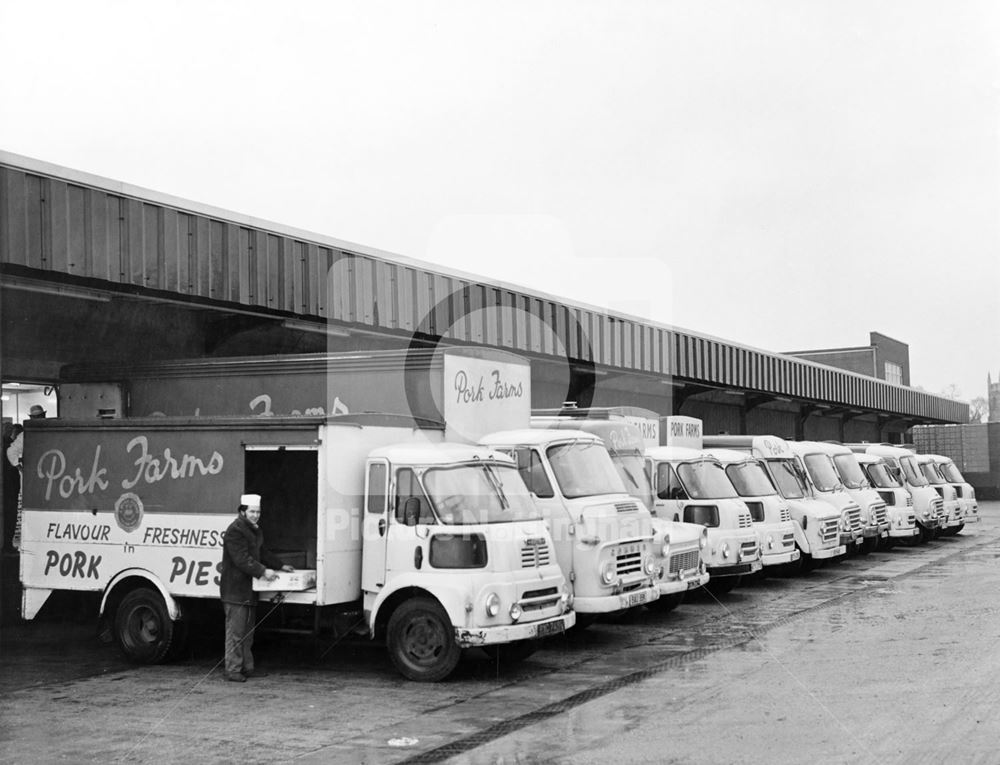 Pork Farms delivery vans, Queens Drive, 1972