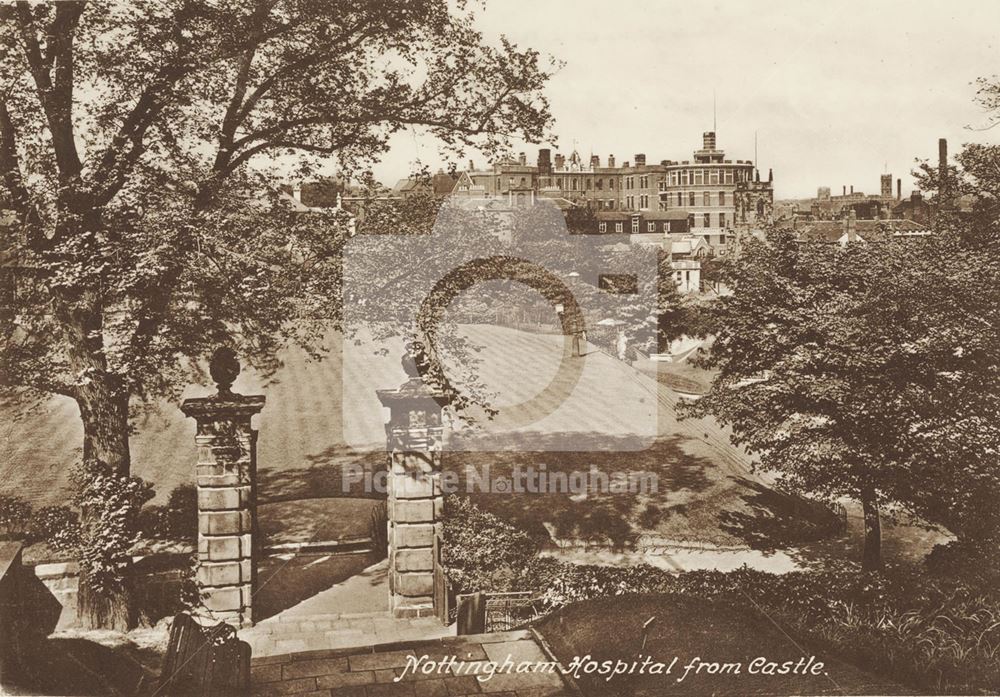 General Hospital, viewed from the Castle Grounds, early 1920's ?