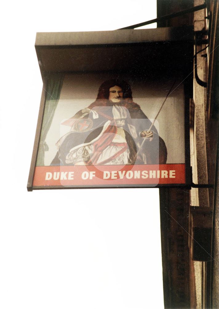 The Duke of Devonshire public house - sign