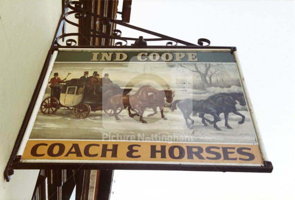 The Coach and Horses public house - sign