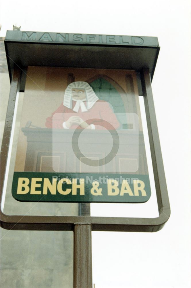 The Bench and Bar public house - sign